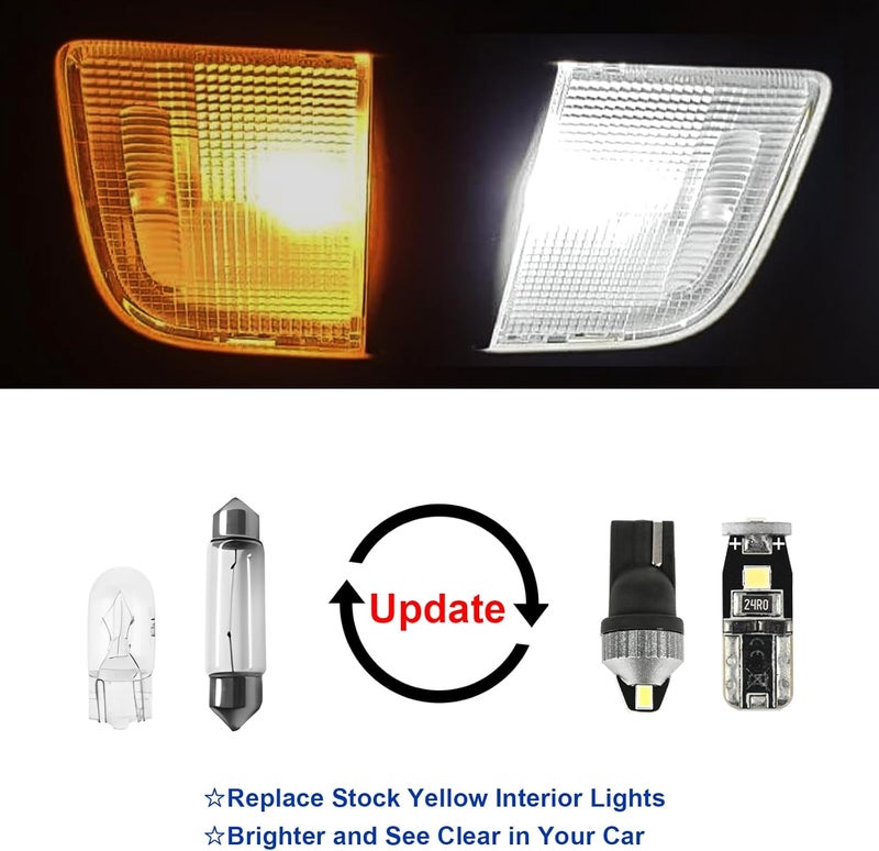 EASY EAGLE 16 Pcs Super Bright 6000K White LED Interior Light Bulbs Kit Package for 2010-2020 2021 2022 Toyota 4Runner + and Install Tool (White) - Image 4